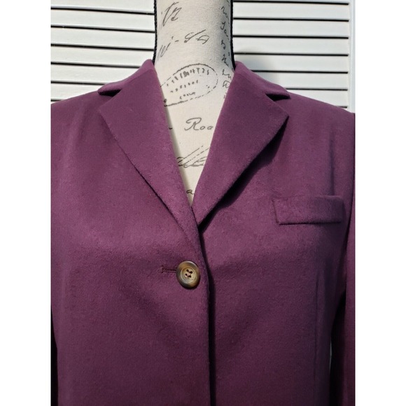 Vintage LL Bean Blazer Women's Size 8P Purple Wool Cashmere Blend Pockets Lined - Picture 9 of 14